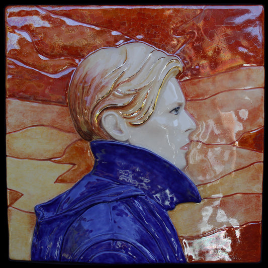 David Bowie Low Painted and glazed Panel by Maria Primolan Sculptor
