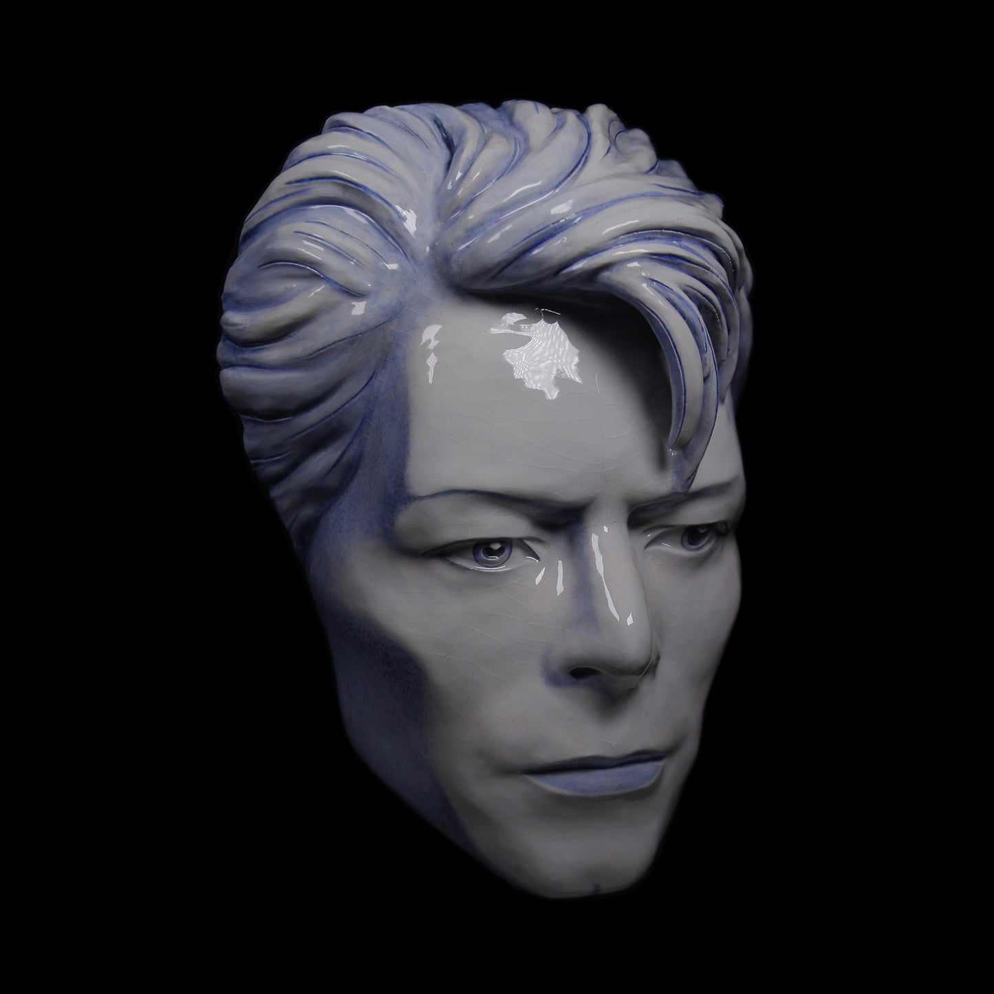 David Bowie - Blue Jean - Blue Painted and Glazed Ceramic Mask