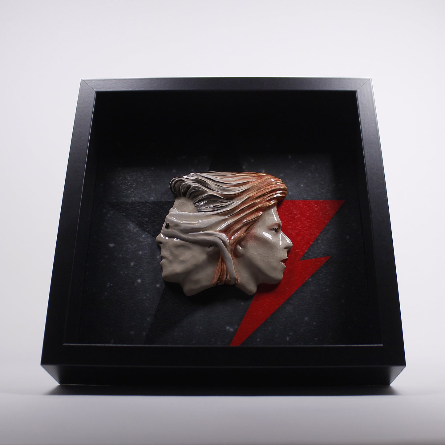 David Bowie 'Ziggy Stardust and The Blind Prophet' Double Head Framed Ceramic Sculpture