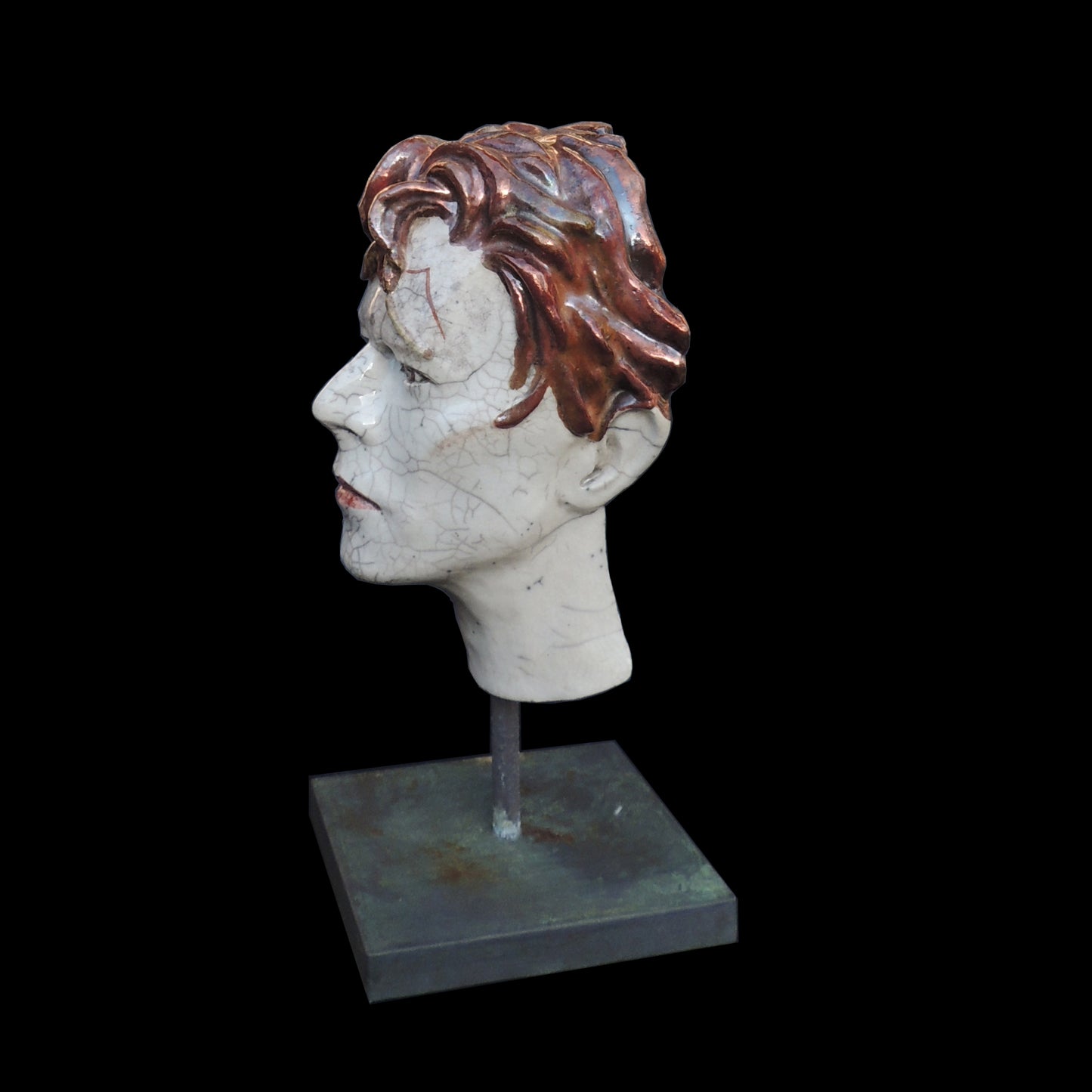 SALE - David Bowie Face Raku Sculpture