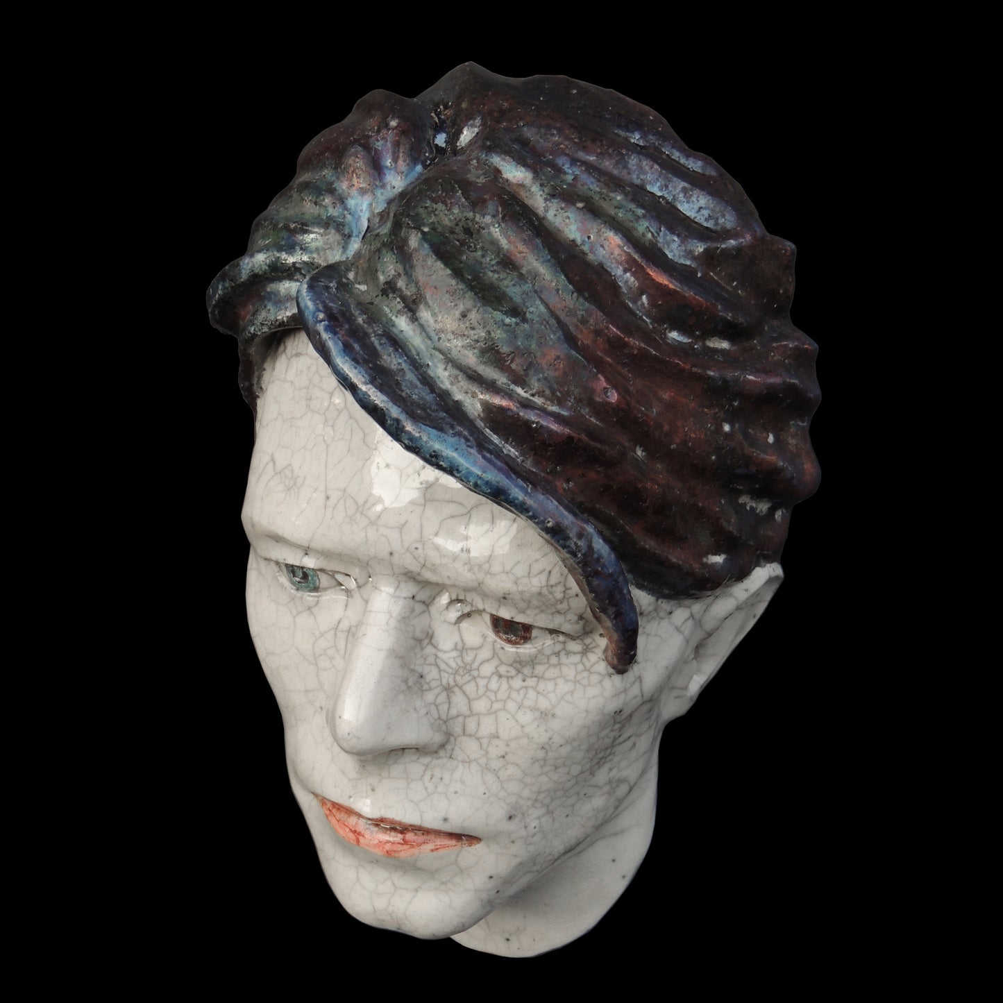 *SALE* - David Bowie Face Raku Sculpture - Who Can I Be Now?