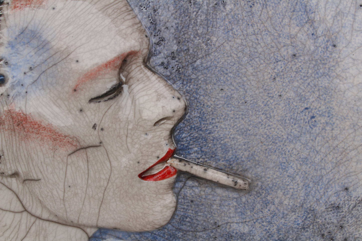David Bowie - 3D 'Scary Monsters' Wall Panel Sculpture Raku Ceramic