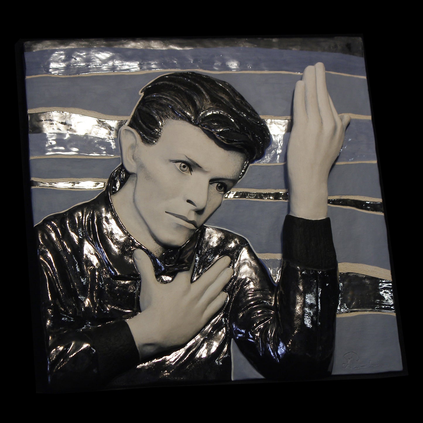 David Bowie - 3D 'Heroes' Wall Panel Sculpture Painted Ceramic