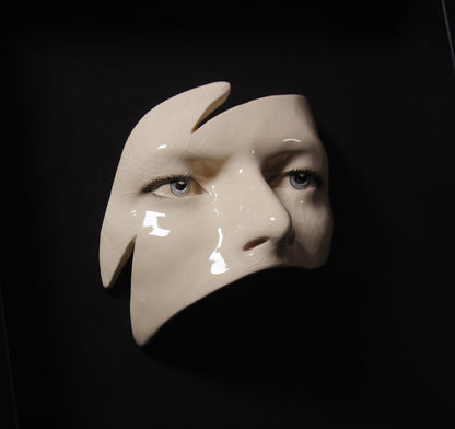 David Bowie 'Eyes' - Framed Painted Ceramic Sculpture Glazed
