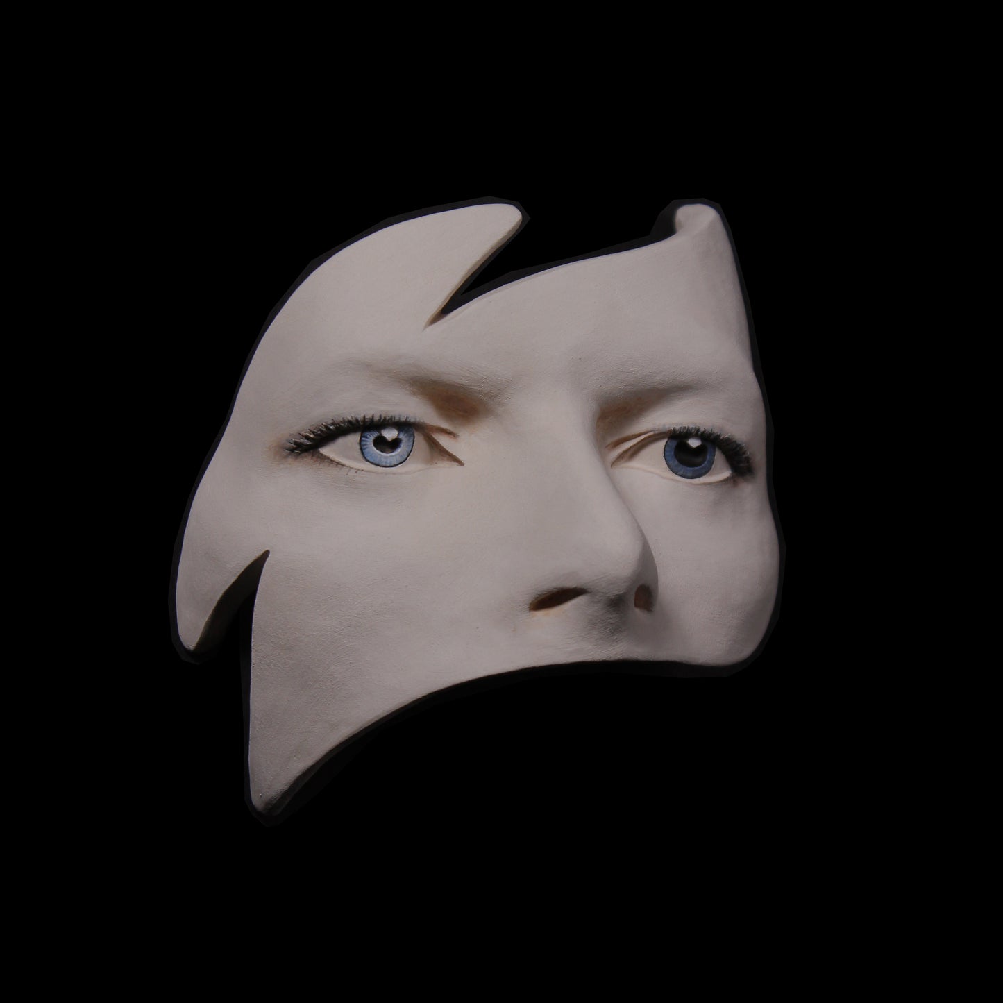 David Bowie 'Eyes' - Painted Ceramic Sculpture Unglazed