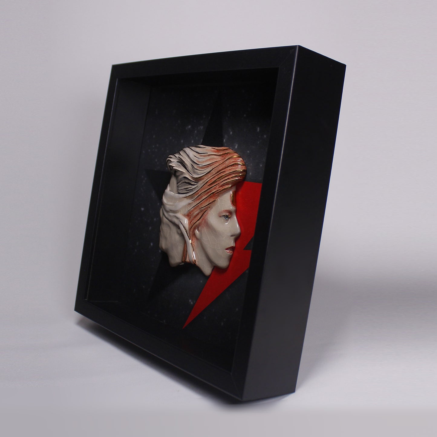 David Bowie 'Ziggy Stardust and The Blind Prophet' Double Head Framed Ceramic Sculpture