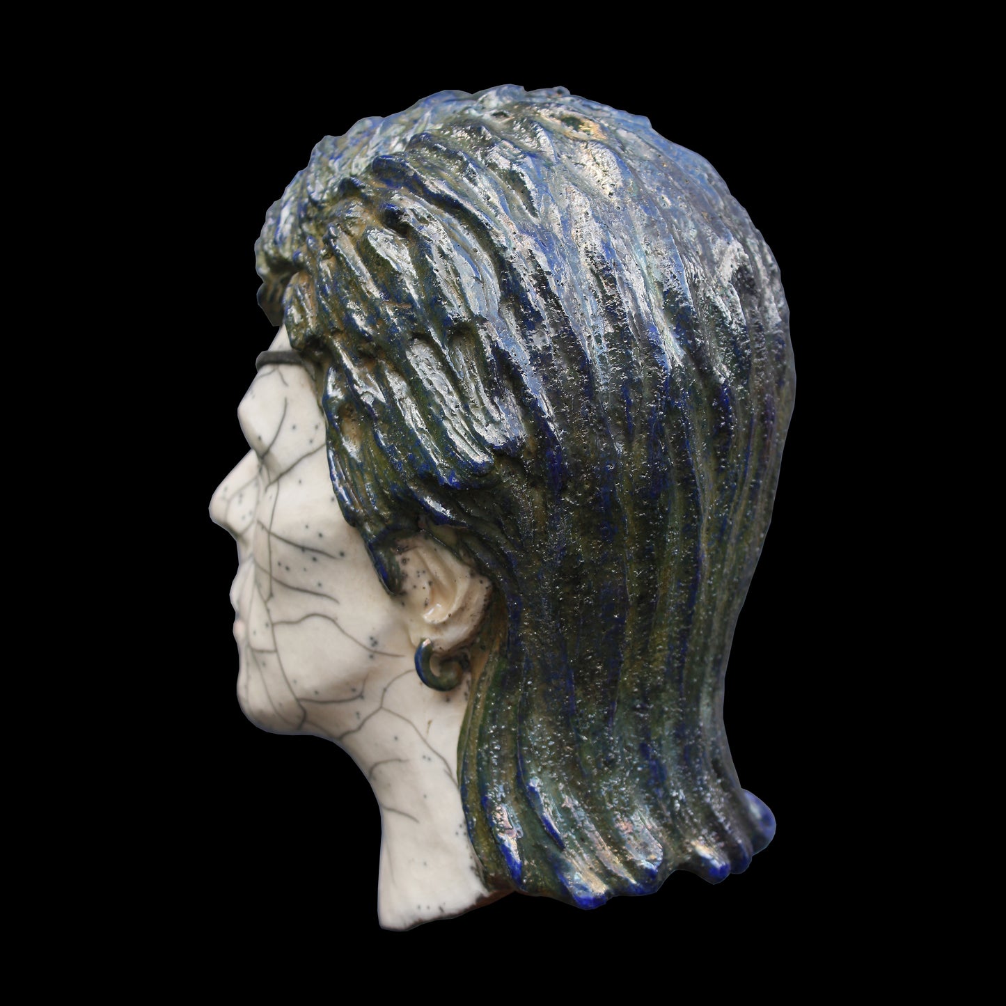 SALE - David Bowie - Halloween Jack Raku Ceramic Full Head Sculpture