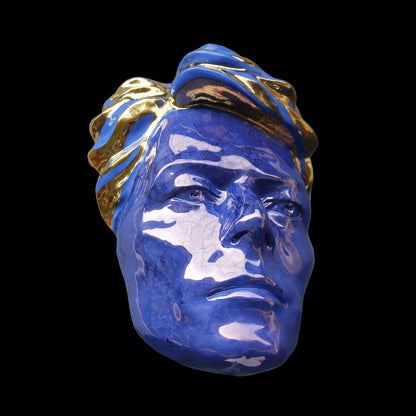 David Bowie - Loving The Alien - Blue Gold Glazed Ceramic Mask
