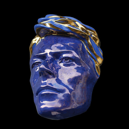 David Bowie - Loving The Alien - Blue Gold Glazed Ceramic Mask