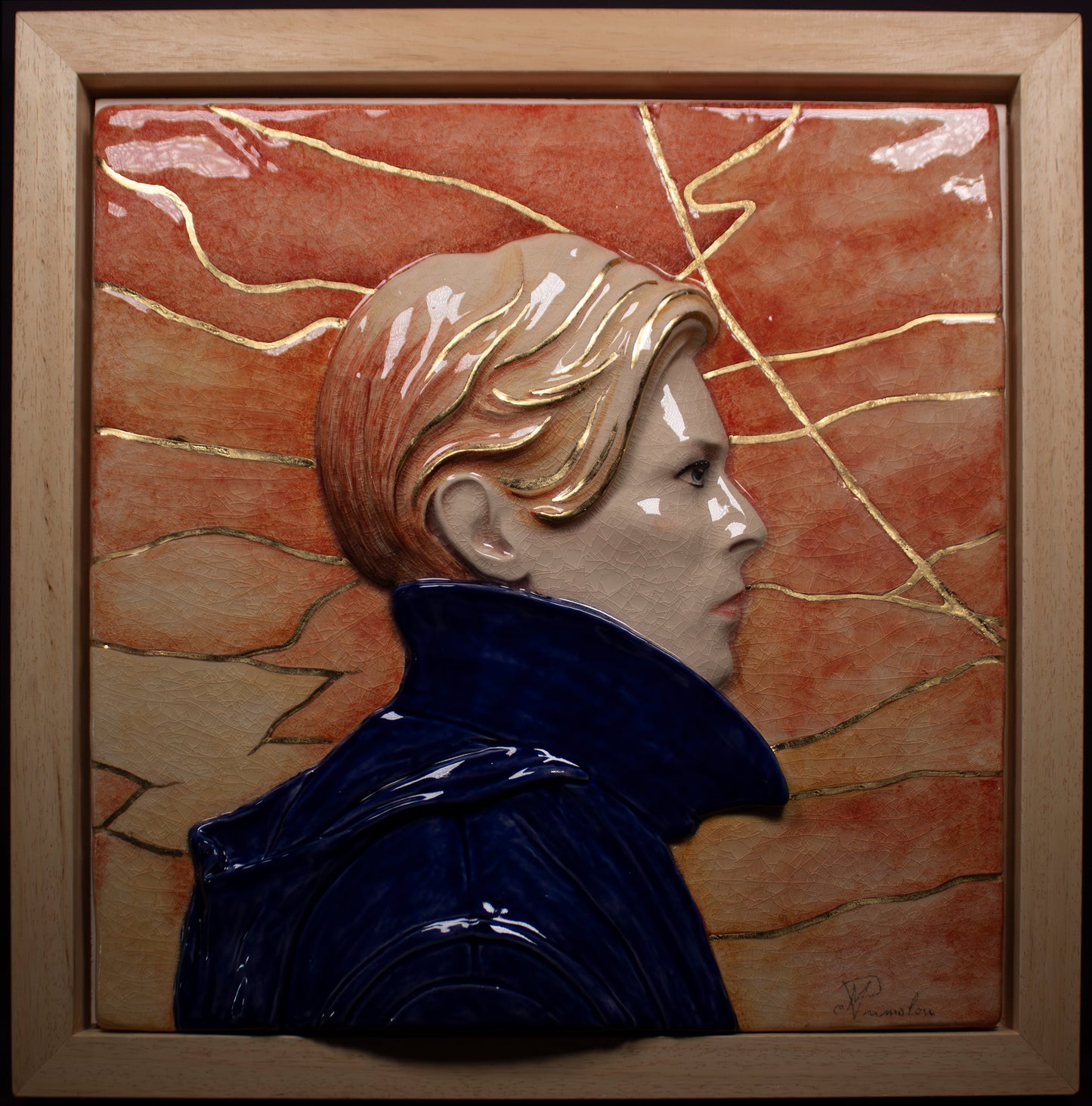 David Bowie - 'FLAWED BEAUTY SCULPTURE' 3D 'Low' Wall Panel Sculpture Painted Ceramic
