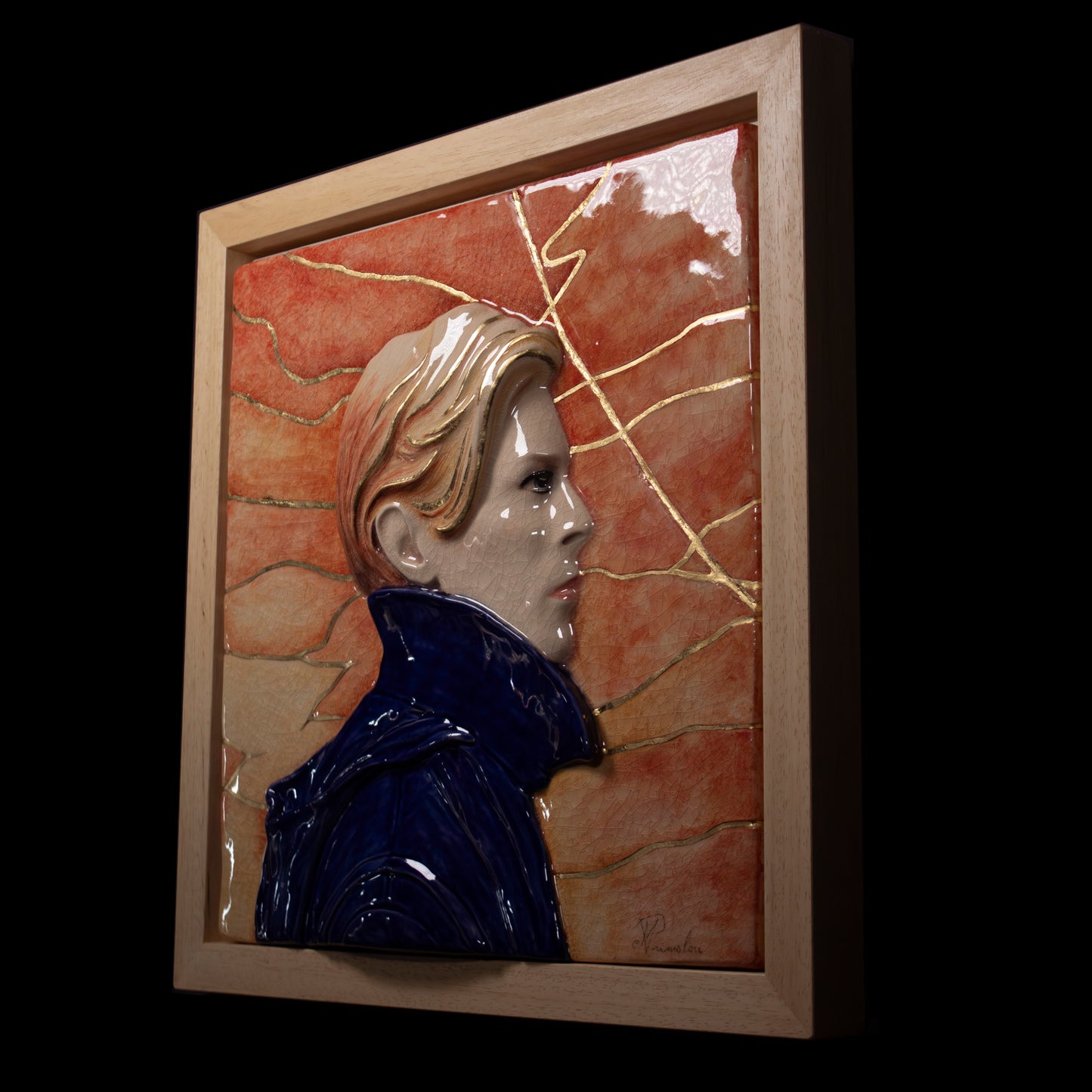 David Bowie - 'FLAWED BEAUTY SCULPTURE' 3D 'Low' Wall Panel Sculpture Painted Ceramic