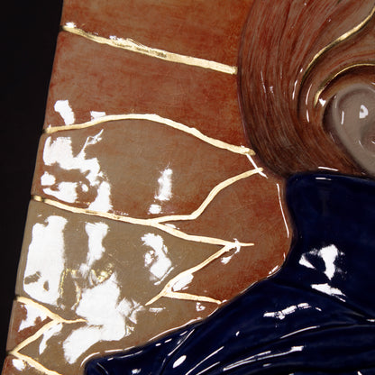 David Bowie - 'FLAWED BEAUTY SCULPTURE' 3D 'Low' Wall Panel Sculpture Painted Ceramic