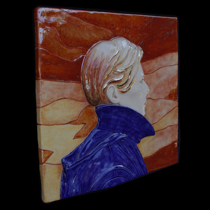 3D 'Low' Wall Panel Sculpture Painted Ceramic