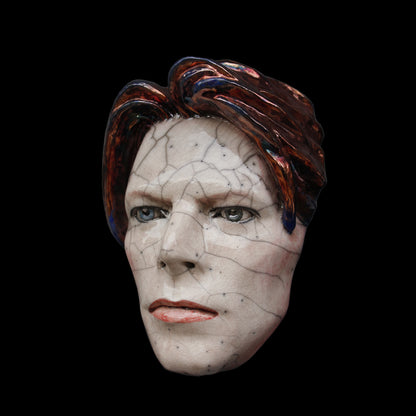 David Bowie - The Man Who Fell To Earth Raku Ceramic Mask Sculpture