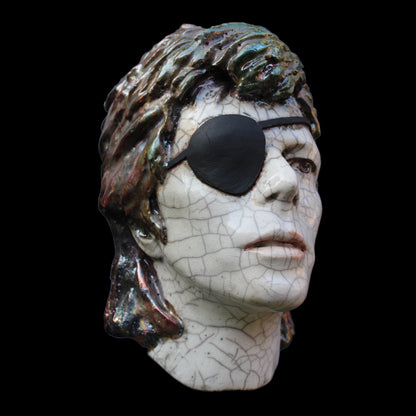 SALE - David Bowie - Halloween Jack Raku Ceramic Face Sculpture