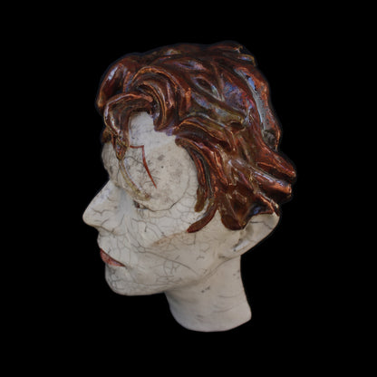 SALE - David Bowie Face Raku Sculpture