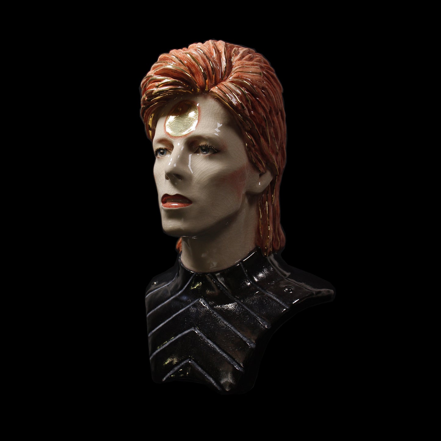 David Bowie 'Ziggy Stardust' - Bust (no full head) - Painted and Glazed Ceramic Sculpture