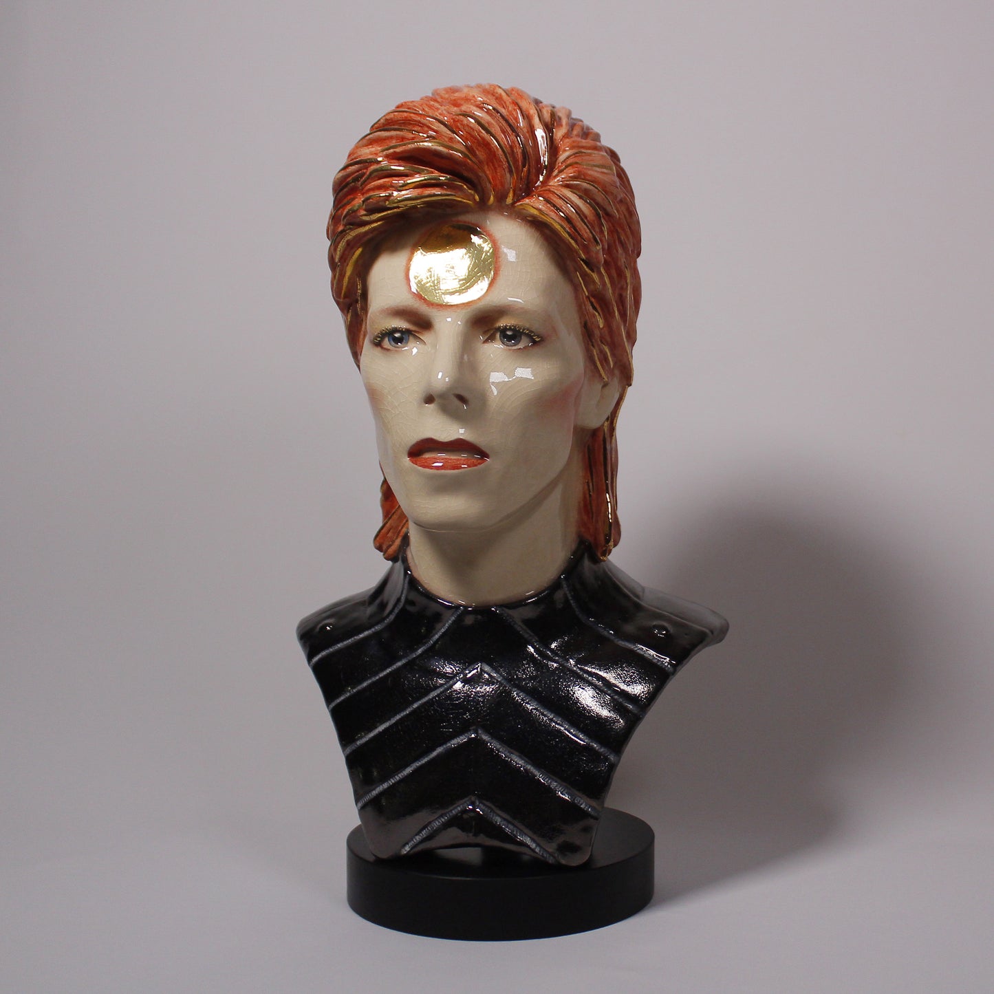 David Bowie 'Ziggy Stardust' - Bust (no full head) - Painted and Glazed Ceramic Sculpture