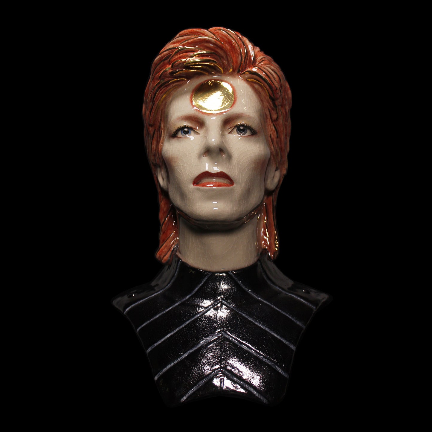 David Bowie 'Ziggy Stardust' - Bust (no full head) - Painted and Glazed Ceramic Sculpture