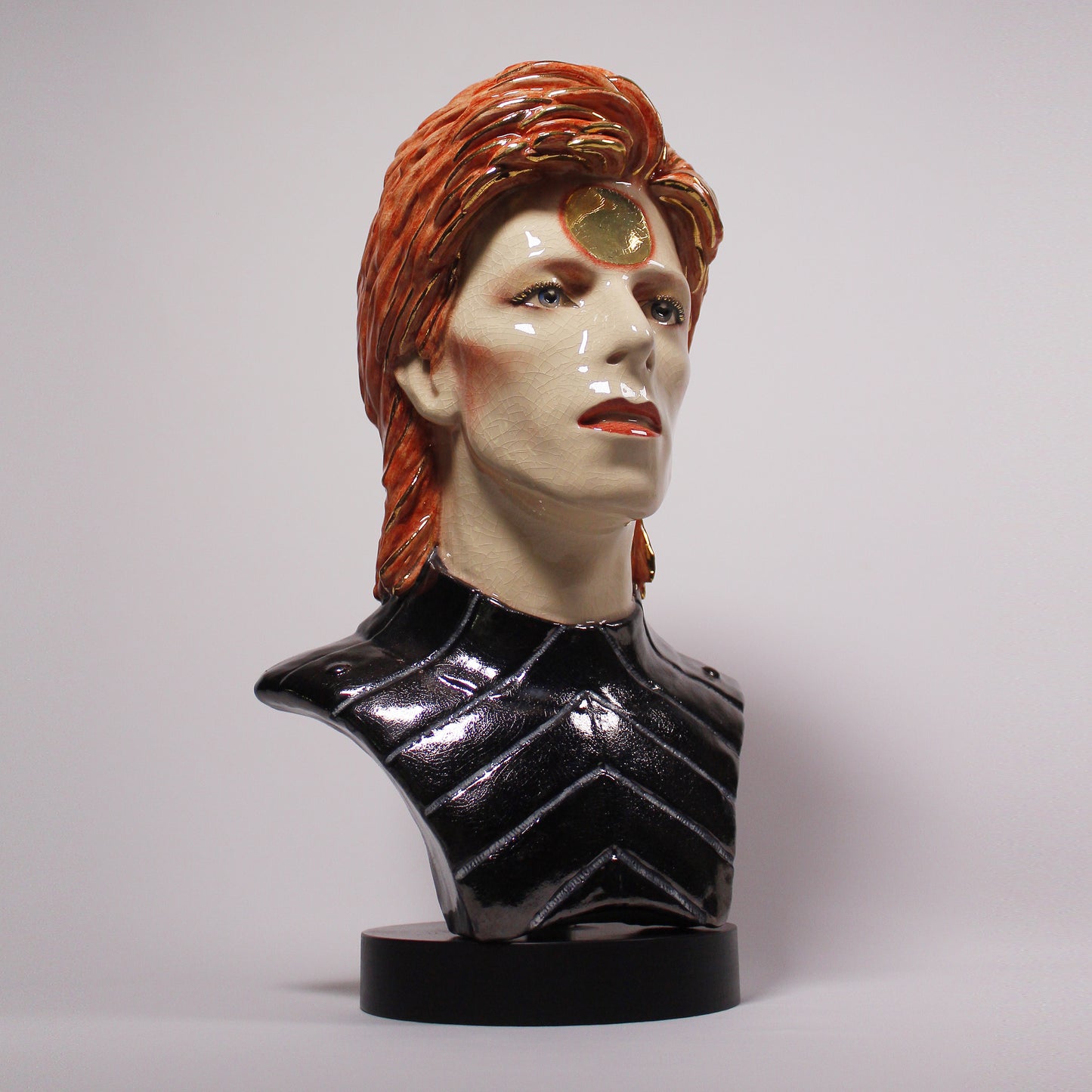 David Bowie 'Ziggy Stardust' - Bust (no full head) - Painted and Glazed Ceramic Sculpture