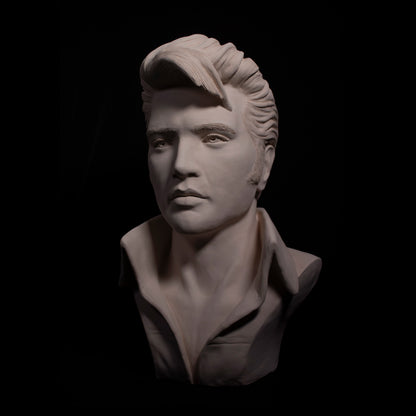 Elvis Portrait Full Head  - White Terracotta