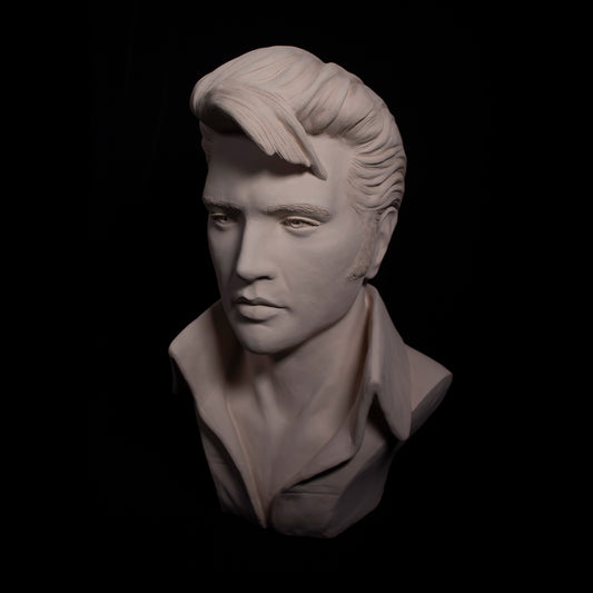 Elvis Portrait Full Head  - White Terracotta