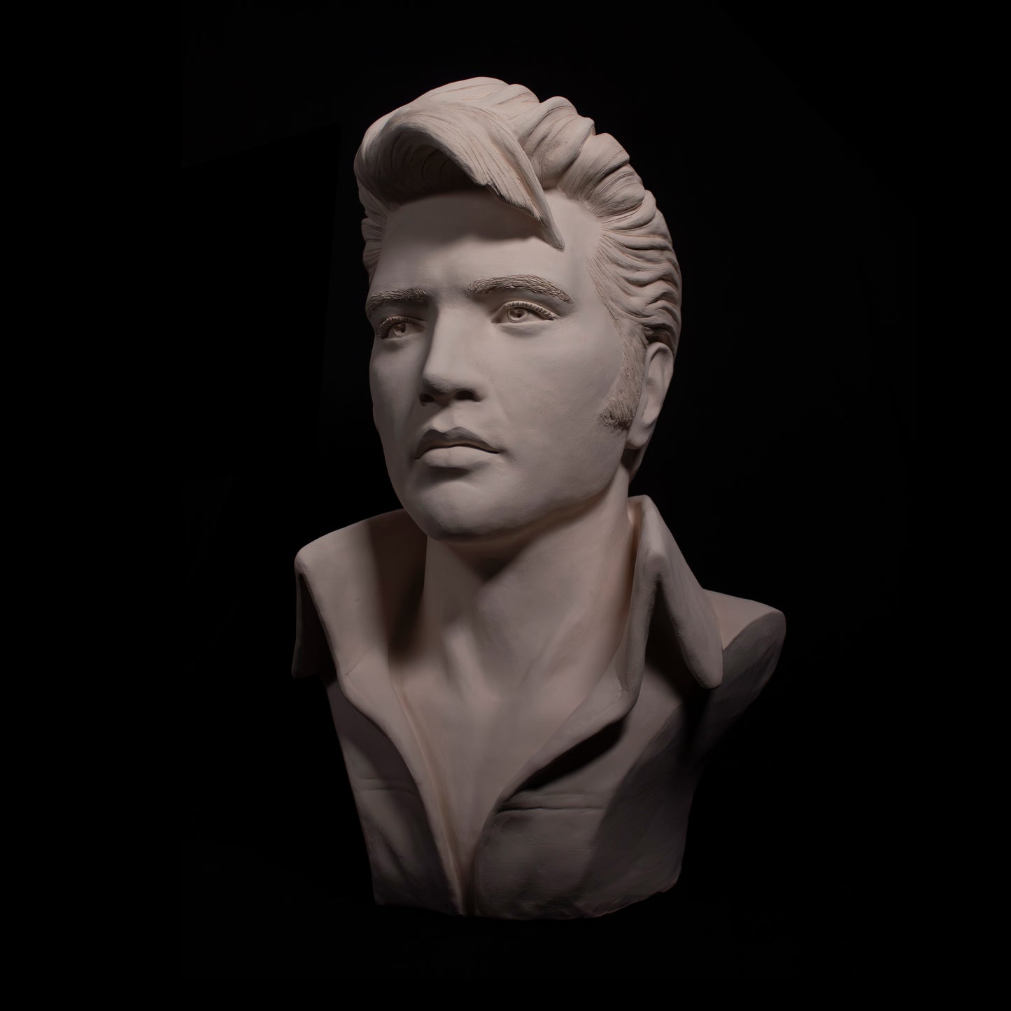 Elvis Portrait Full Head  - White Terracotta