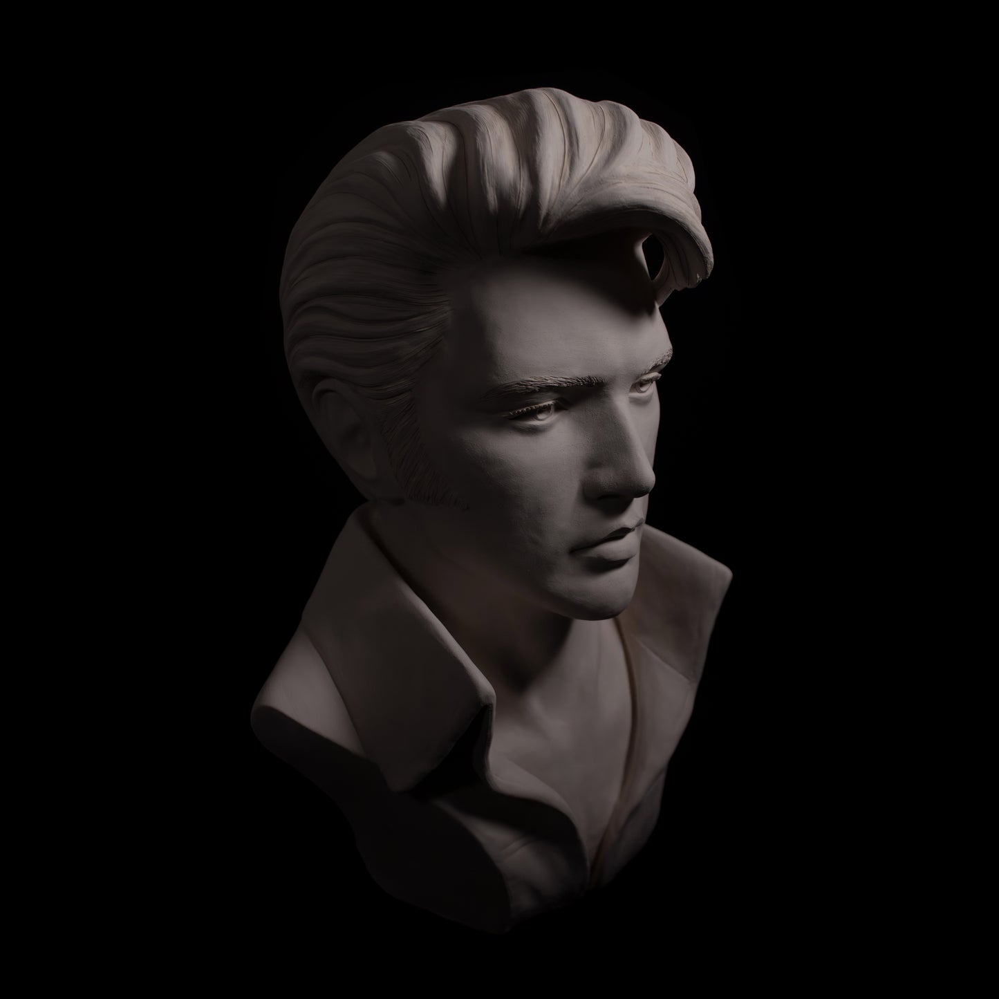Elvis Portrait Full Head  - White Terracotta