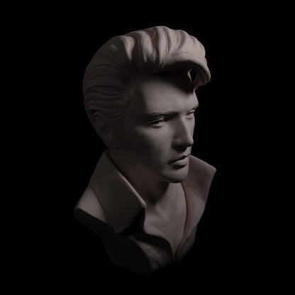 Elvis Portrait Full Head  - White Terracotta