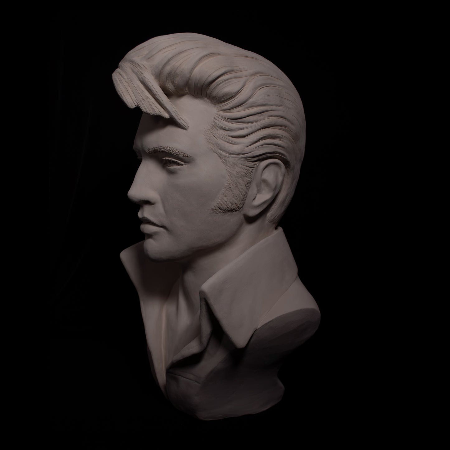 Elvis Portrait Full Head  - White Terracotta