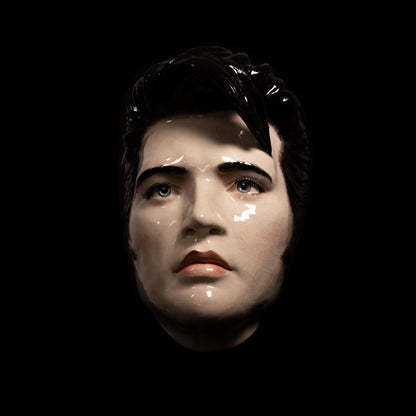 Elvis Mask Sculpture - Painted and Glazed Ceramic