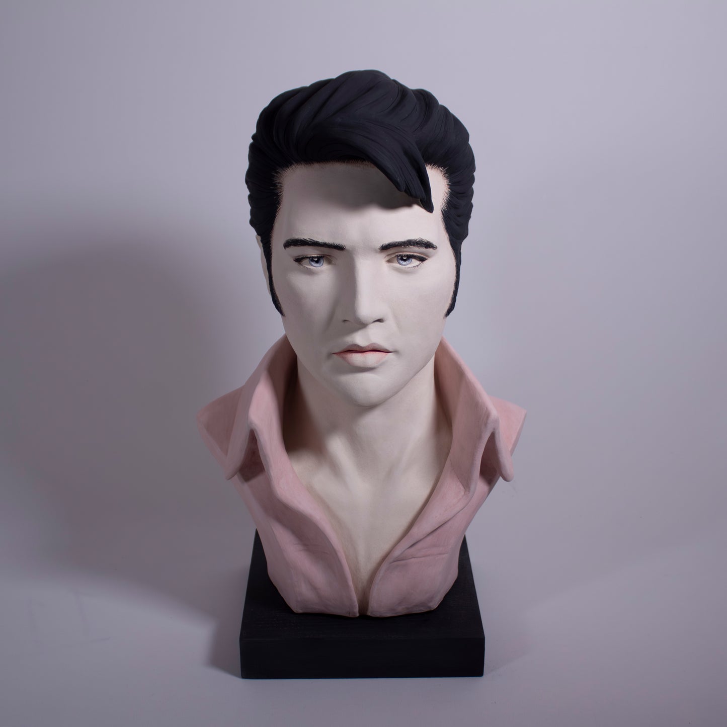 Elvis Portrait Full Head  - Painted Unglazed - Bust n 2