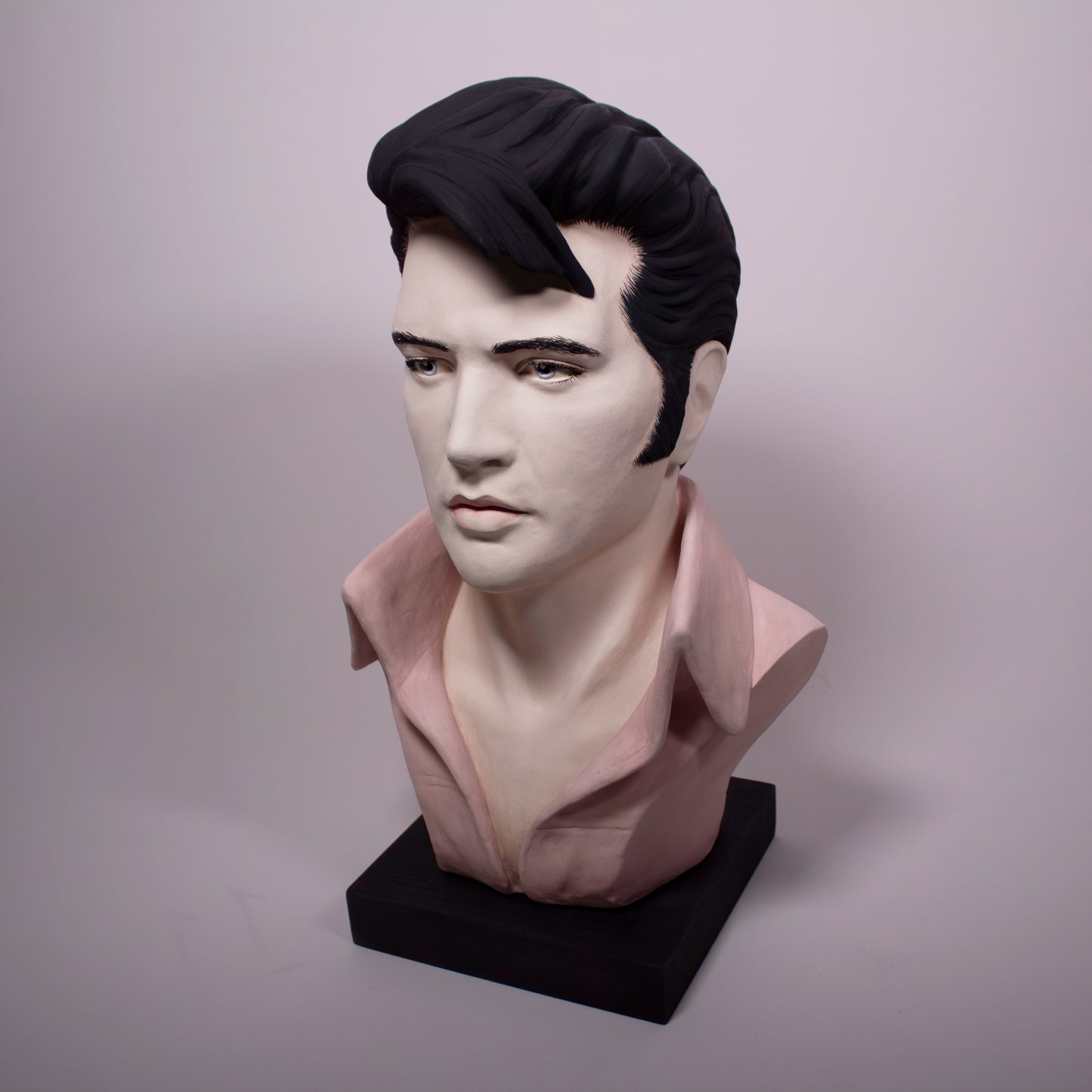 Elvis Portrait Full Head  - Painted Unglazed - Bust n 2