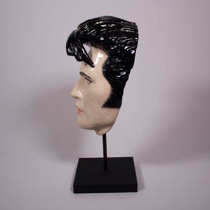 Elvis Mask Sculpture - Painted and Glazed Ceramic