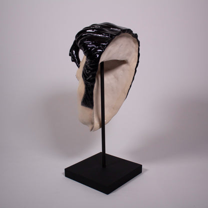 Elvis Mask Sculpture - Painted and Glazed Ceramic