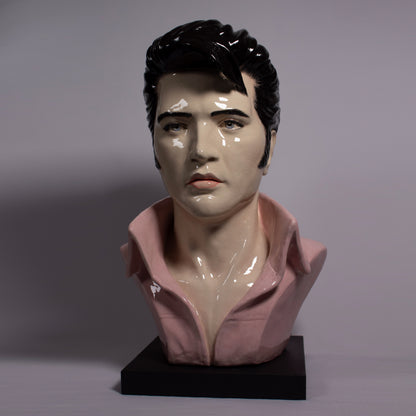 Elvis Bust Full Head  - Painted Glazed - Bust n 3