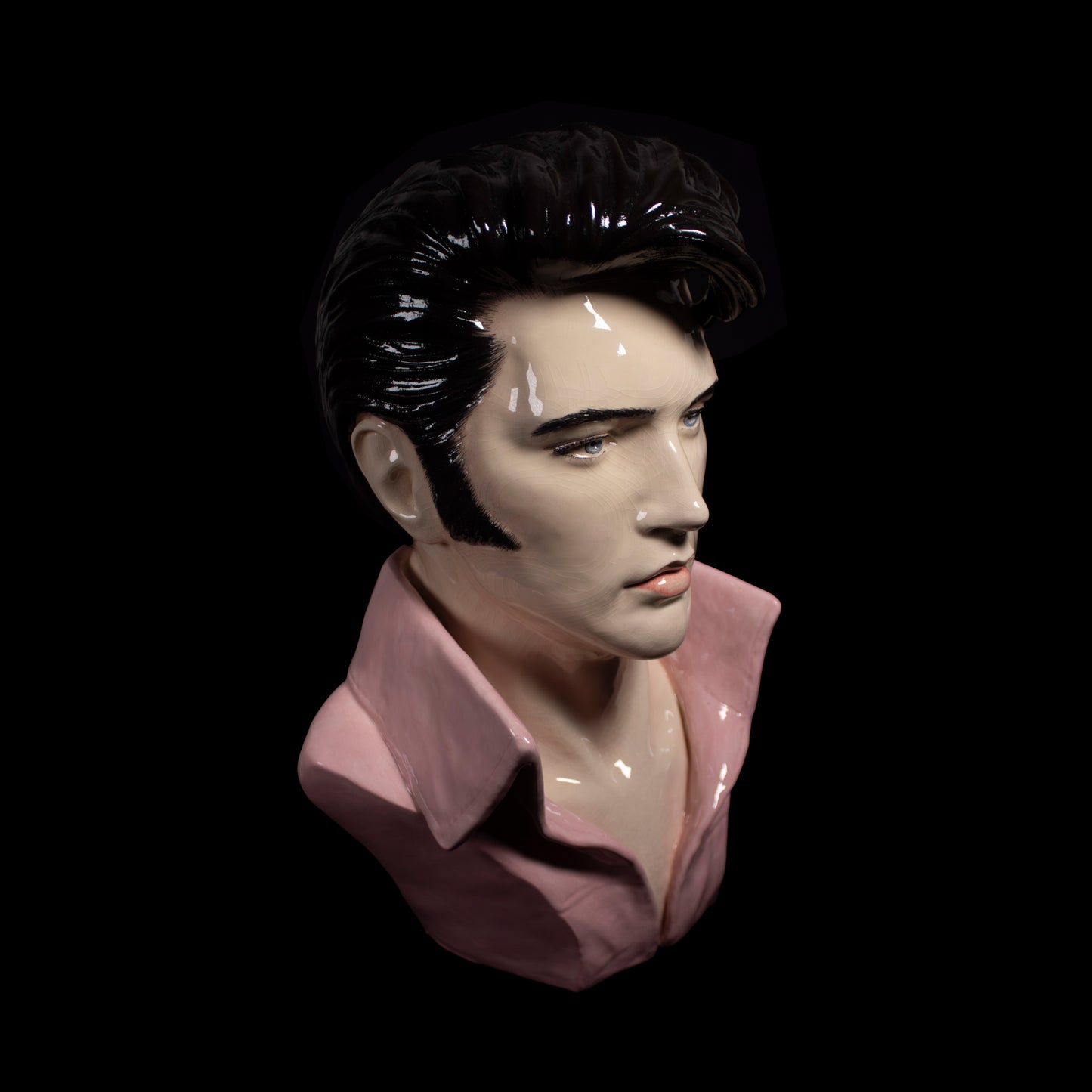 Elvis Bust Full Head  - Painted Glazed - Bust n 3