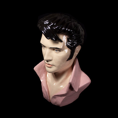 Elvis Bust Full Head  - Painted Glazed - Bust n 3
