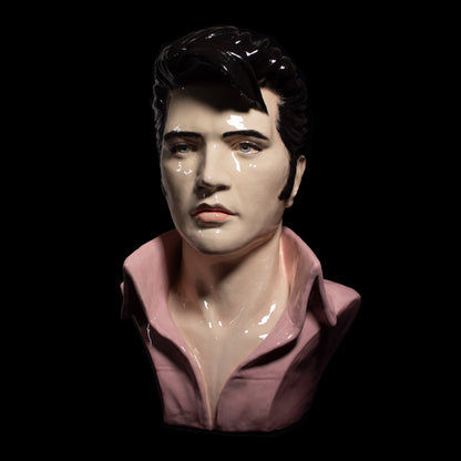 Elvis Bust Full Head  - Painted Glazed - Bust n 3