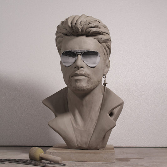 George Michael - Faith Bust Sculpture Step in fresh clay - Balance pre-ordered sculpture - not for sale