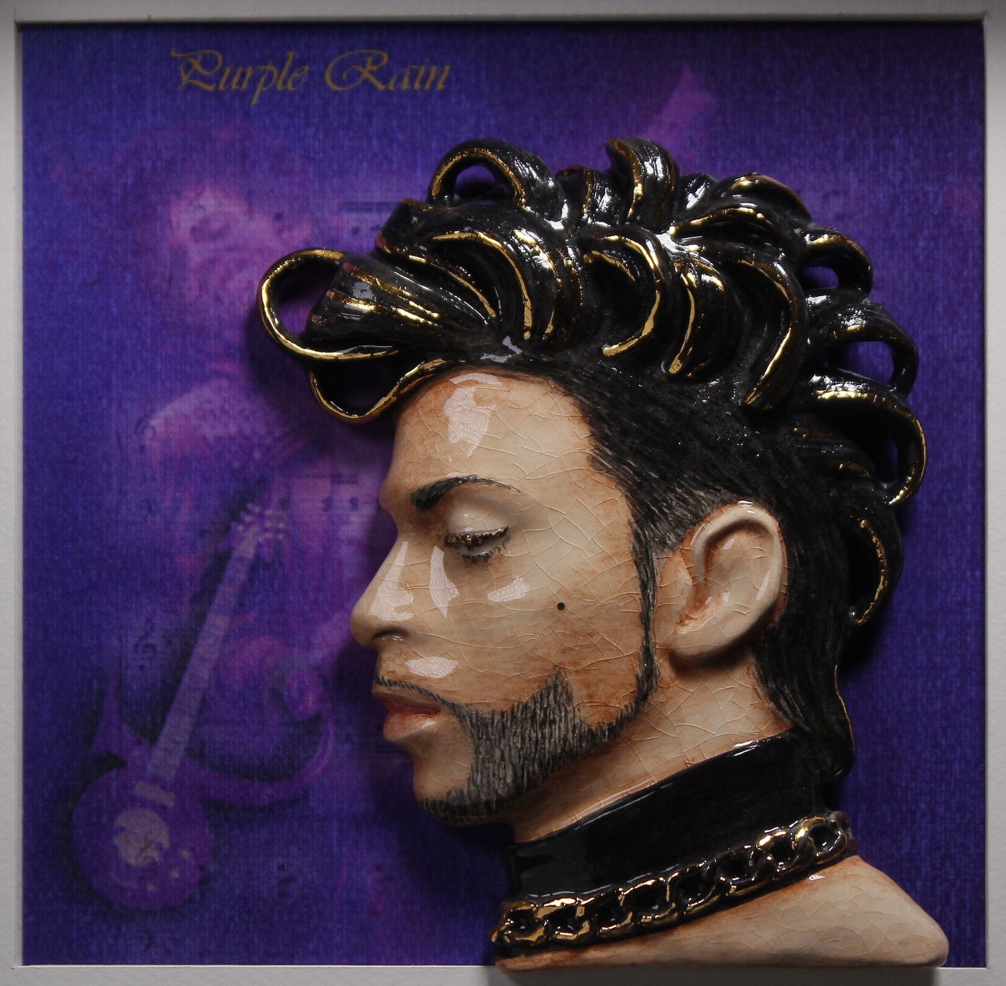 Prince 'Purple Rain' Framed Ceramic Sculpture